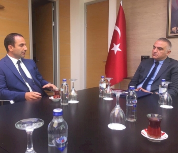 Turizm Bakanımız Mehmet Nuri ERSOY beyle sektörlerimiz arası iş birliktelikleri konulu toplantımız.